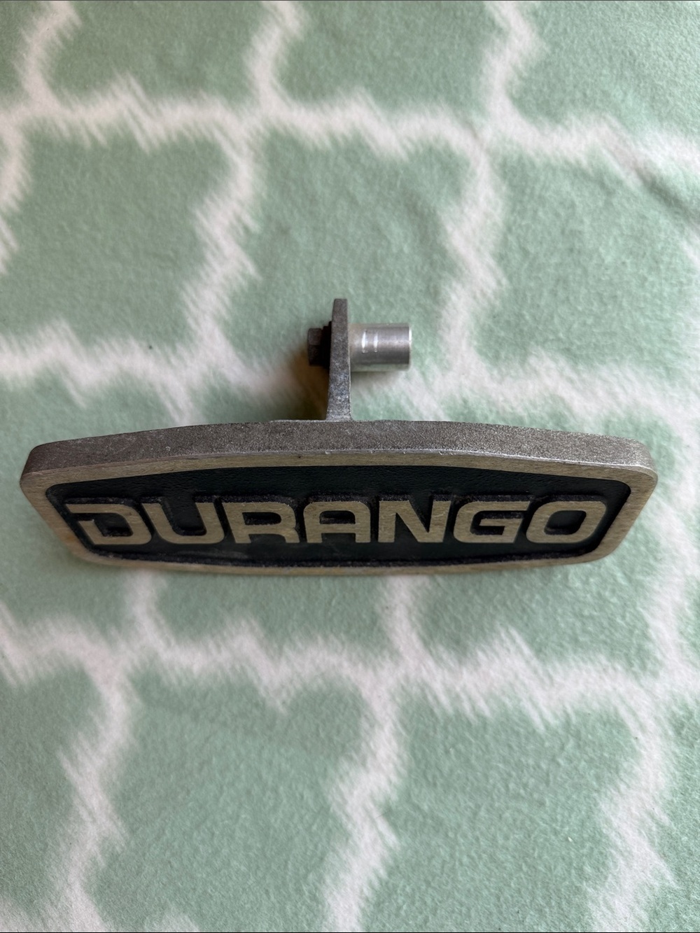 Vintage Durango Black and Silver Metal Tow Hitch Cover